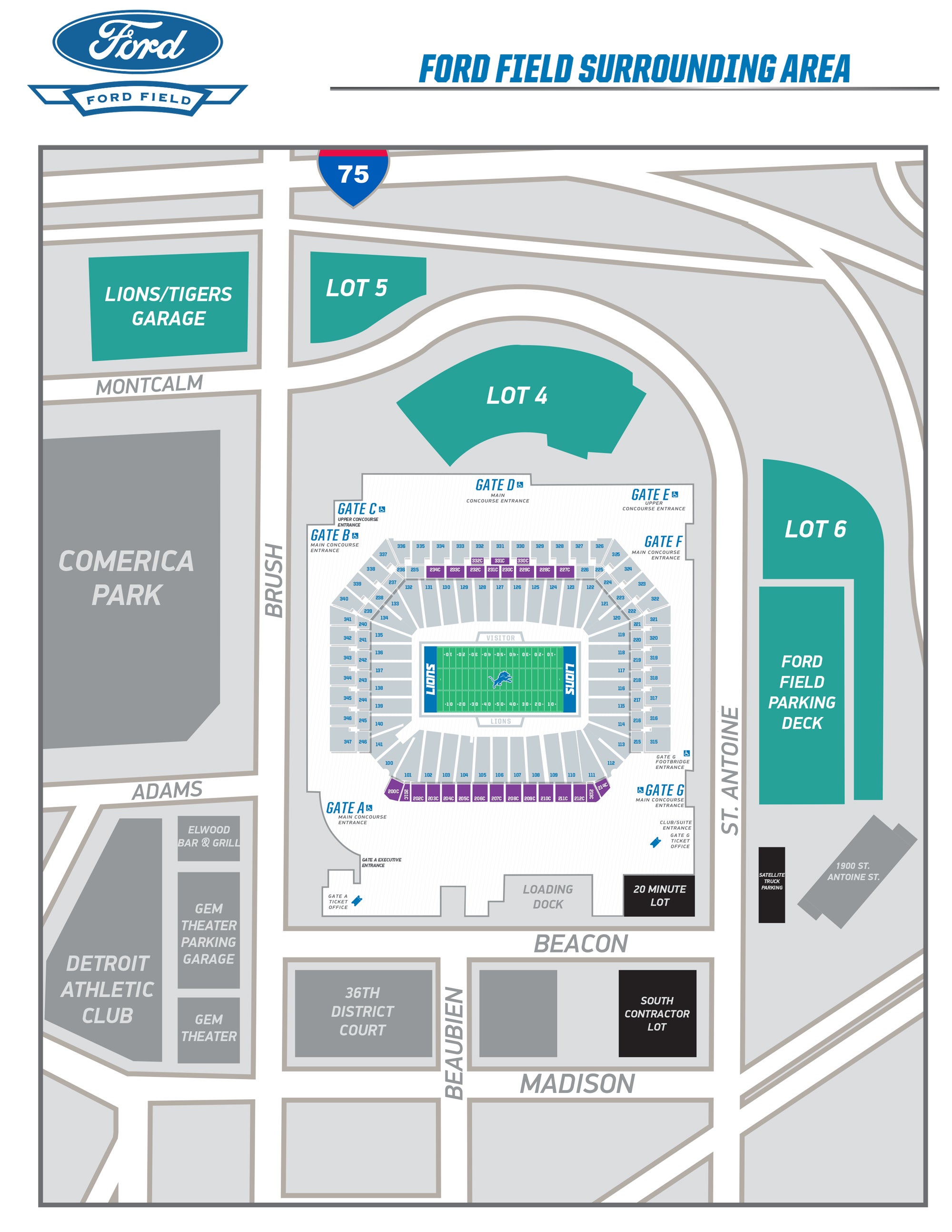 Ford Field Seating Chart Detroit Lions